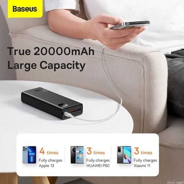 Baseus 30w 20000 mAh Power bank аккумулятор