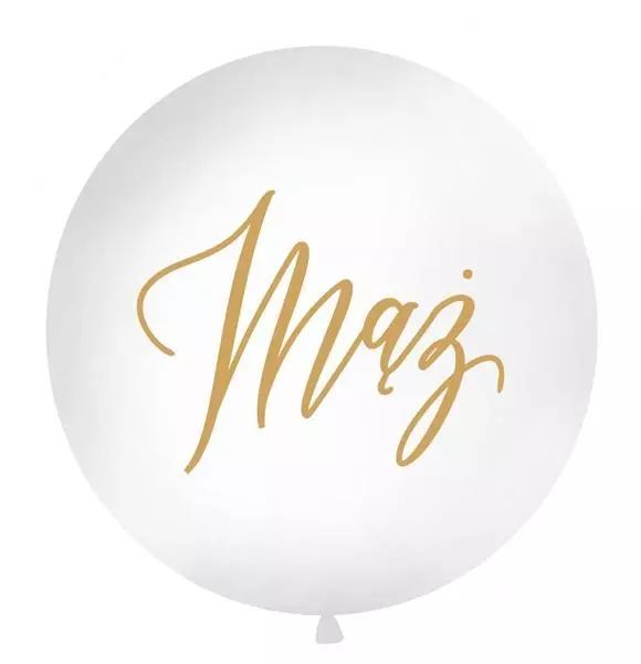Balon Mąż biały 1m. PartyDeco. Nowy Produkt