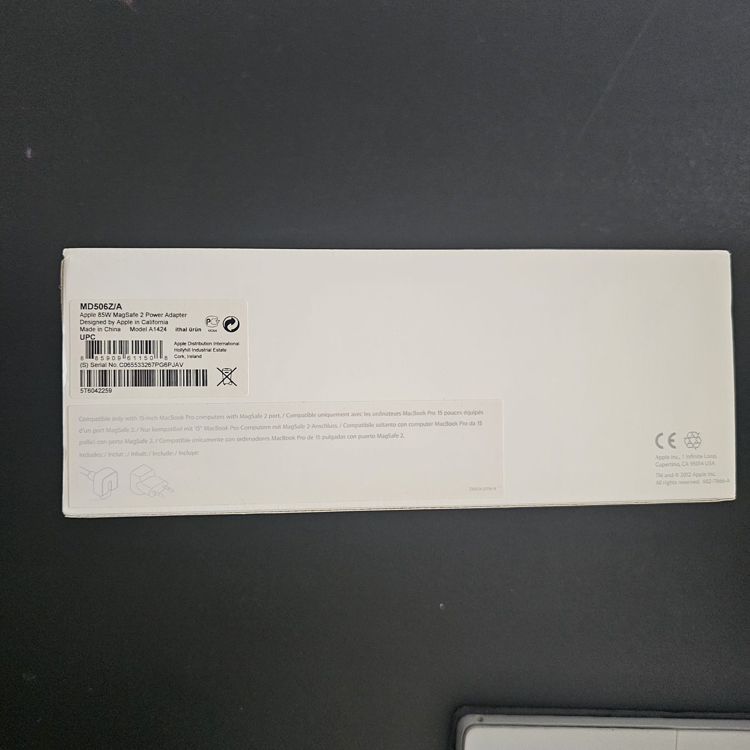 Apple original 85w MagSafe 2 PowerPoint Adapter Apple