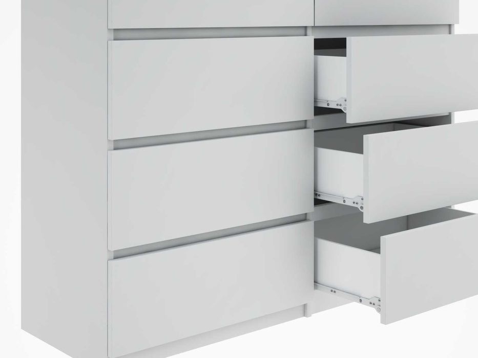 komoda z 8 szufladami 120cm w kolorze białym oraz sonoma | Mat
