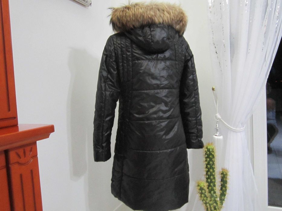 Fratelli płaszcz kurtka z futrem  naturalnym lisa jak nowa L-XL