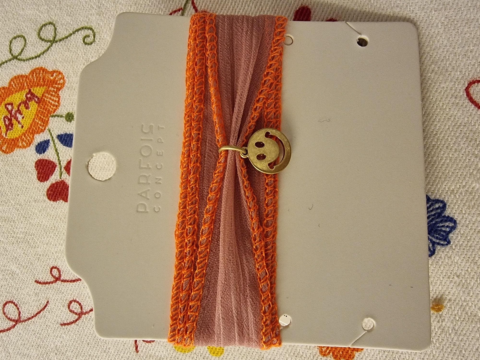 Pulseira Parfois dourada, laranja e rosa