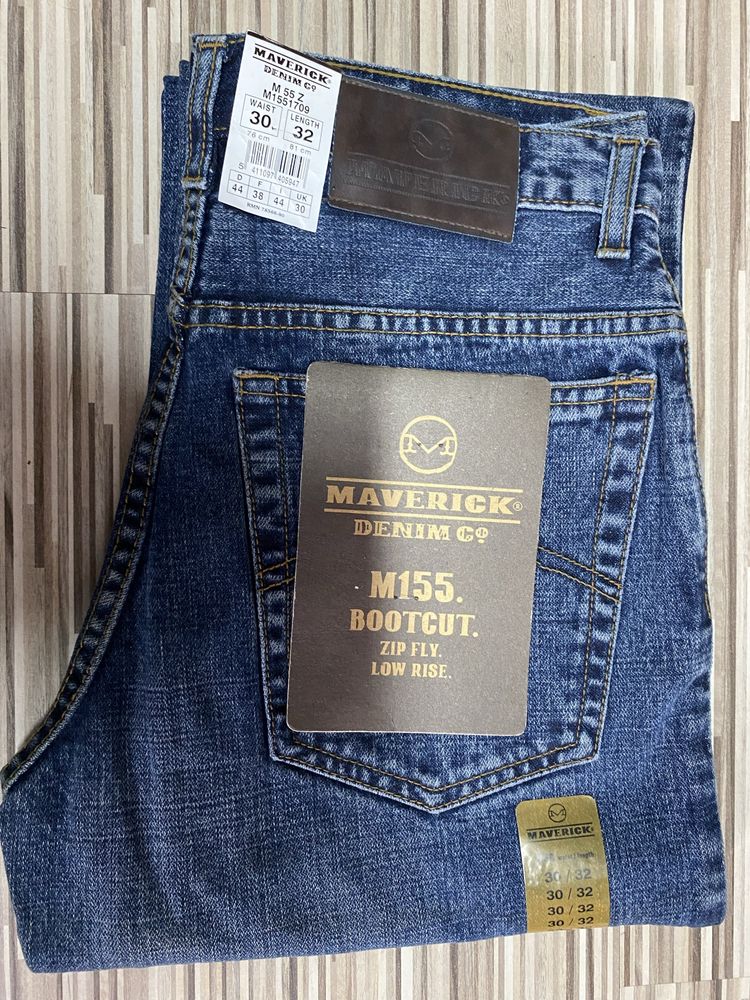 Spodnie męskie jeans 30/32 pas 74 cm Maverick nowe granatowe