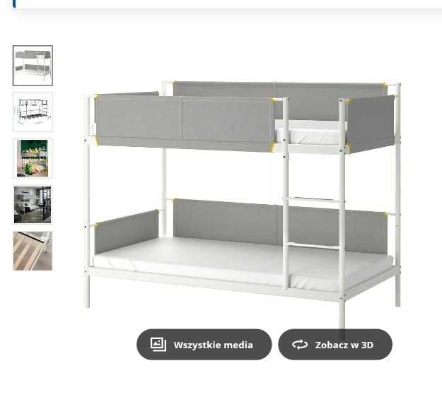 VITVAL
Rama łóżka piętrowego, biały/jasnoszary, 90x200 cm