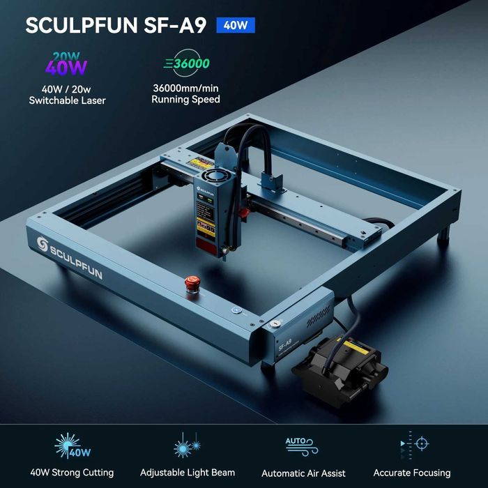 Лазерний гравер Лазерний верстат гравер sculpfun SF-A9 40 В