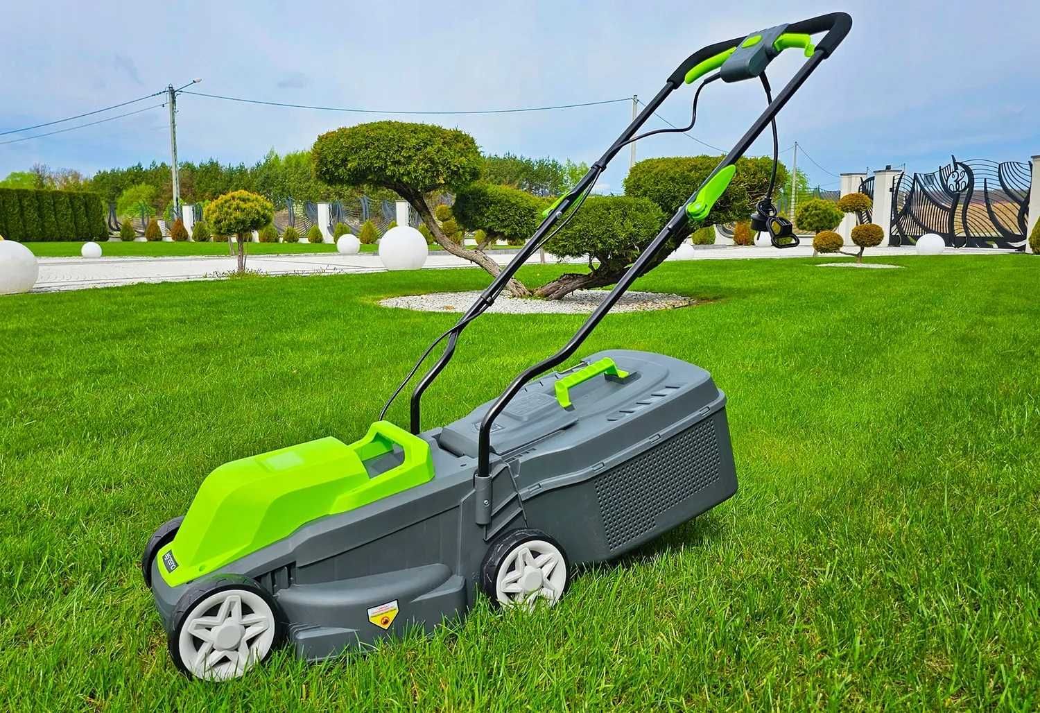 NOWA Kosiarka Elektryczna do Trawy 2200W MOCNA 2x Nóż Regulacja Koszem