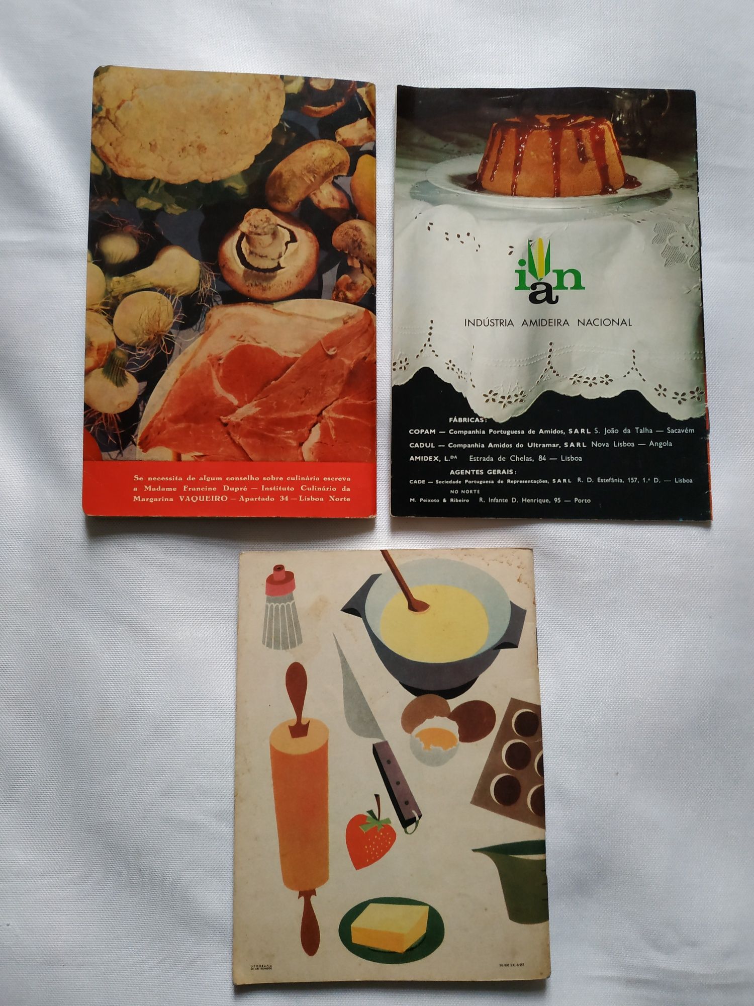 Livros antigos de Culinária (três livros)