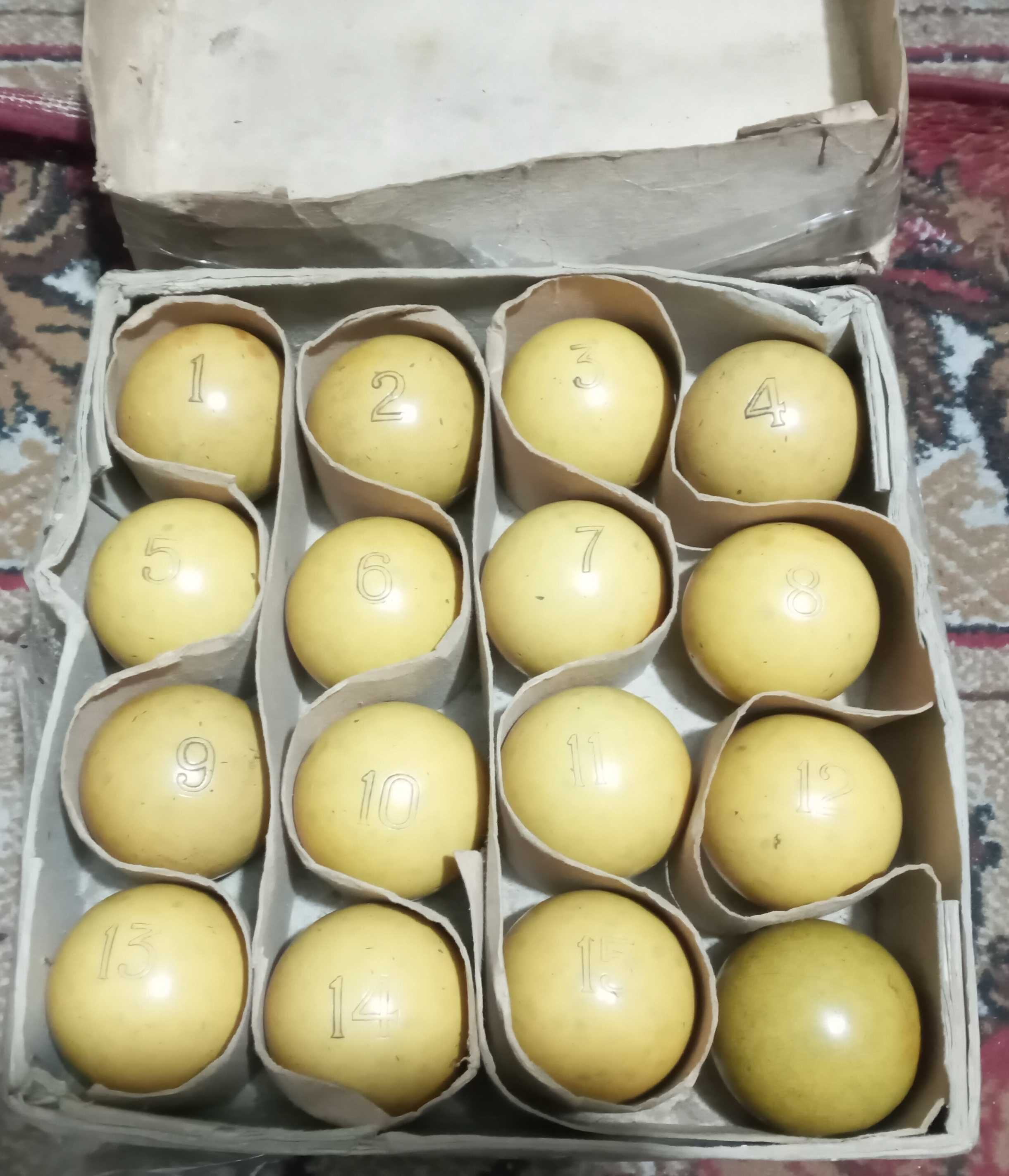 Настольная игра бильярд СССР шары бильярдные набор 16штук 70мм тяжелые