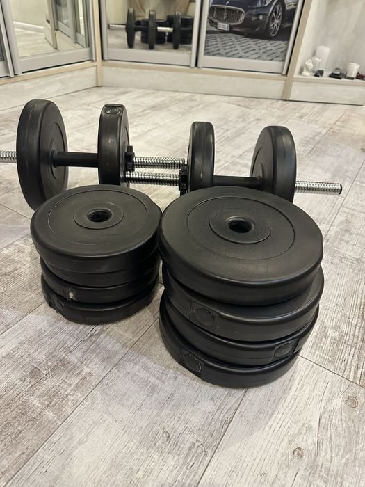 Гантелі Plenergy в пластику 2x25 кг чорного кольору