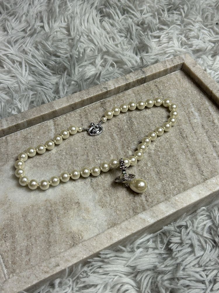 Vivienne Westwood Pearl Saturn Necklace подвеска бусы намисто підвіска