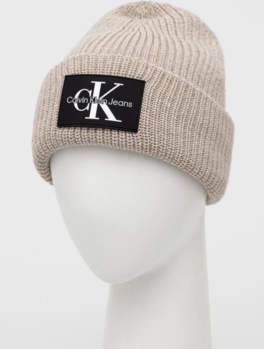 Nowa Czapka Calvin Klein Jeans z dodatkiem wełny, oryginal