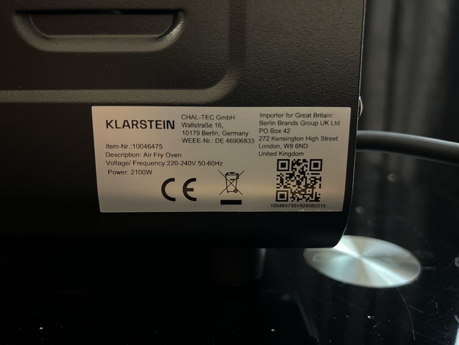 Фритюрниця аерогриль мультипіч з Німеччини Klarstein Air Glaz 10046475