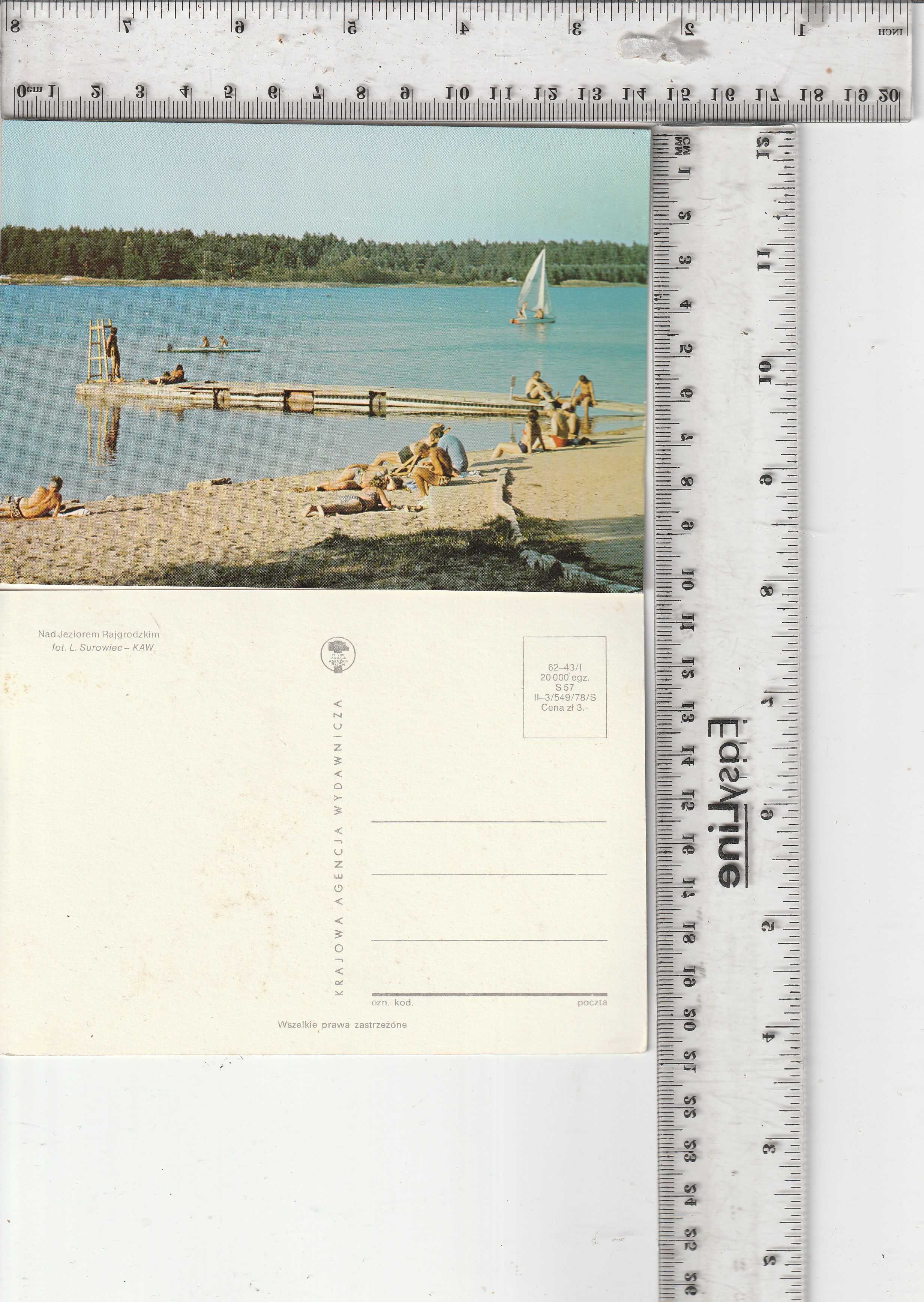 Pocztówka Nad jeziorem Rajgrodzkim 1978 okres PRL
