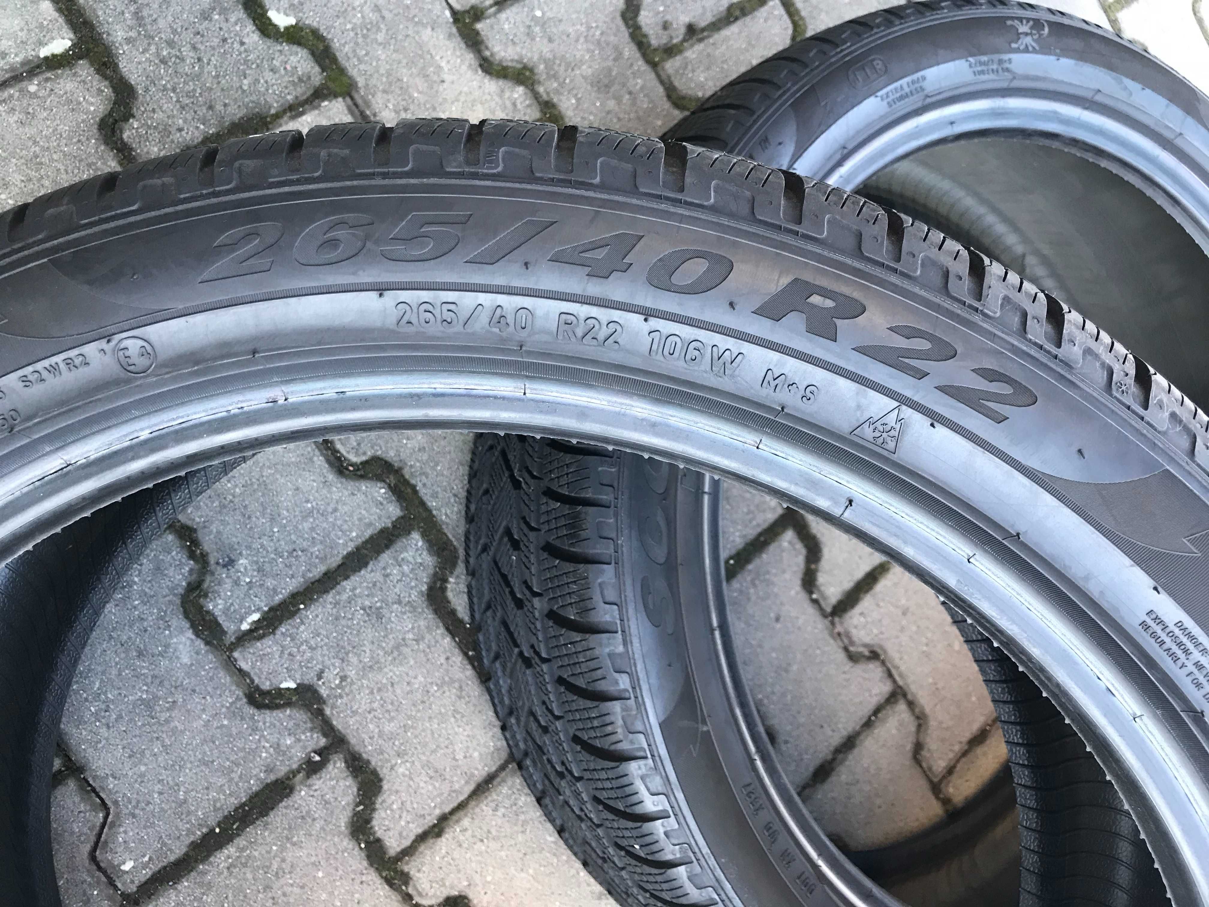 2x 265/40R22 106W M+S Pirelli Scorpion TM JLR Winter opony zima