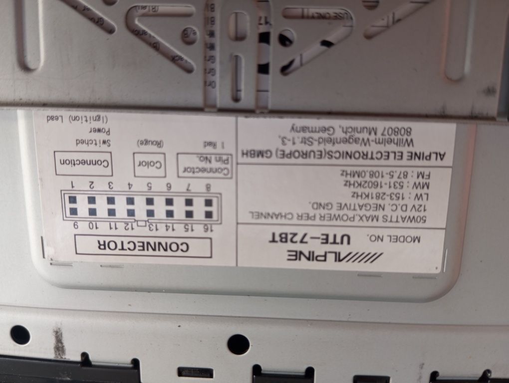 Radio samochodowe Alpina  UTE-72BT