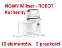 NOWY Mikser Ręczny ROBOT SilverCrest Obrotowa MISKA 10 elem. Moc 300 W