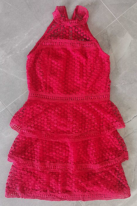 Czerwona koronkowa sukienka mini AX Paris r. XS/34 nowa