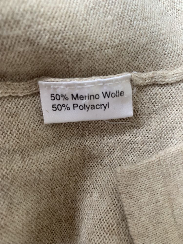 ZAR Basic sweter damski bezowy golf z wełna  za