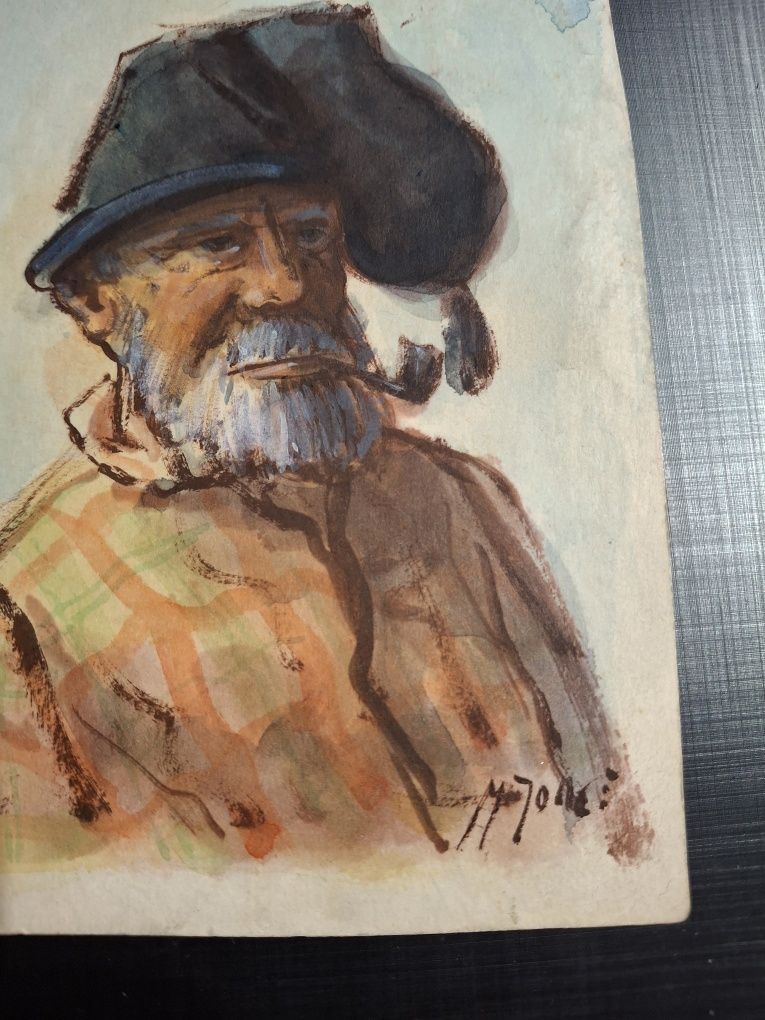 Manuel Jorge aguarela pescador pintura arte