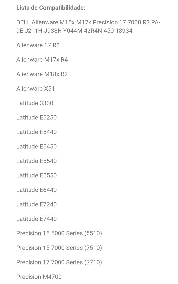 Carregador Dell Alienware 240W