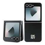Etui DKNY Leather Metal Stack Logo na Samsung Galaxy Z Flip 6 - czarne