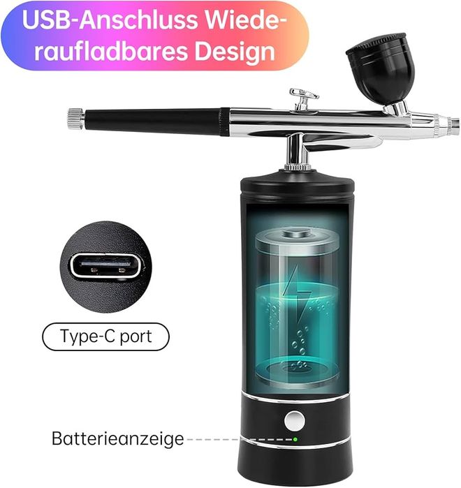 Портативний бездротовий аерограф із компресором 27 PSI