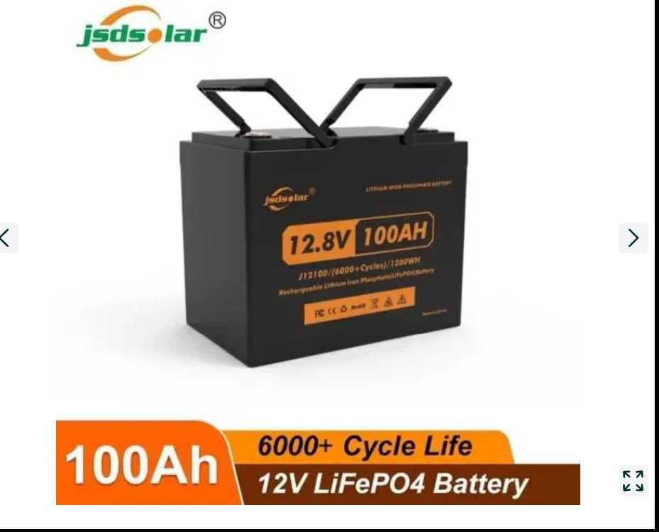 акумулятор Jsdsolar 12 v 100 ah. LiFePO4. Літій-залізо-фосфатний