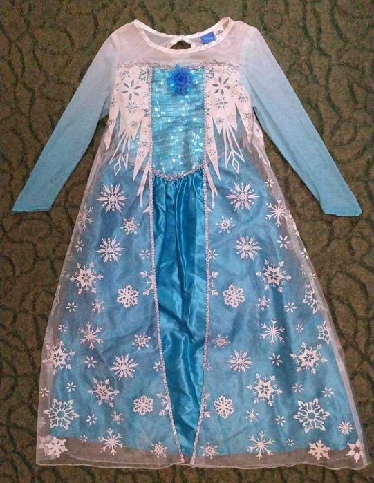 Карнавальное платье принцессы Эльзы на девочку 7-8 лет, Дисней