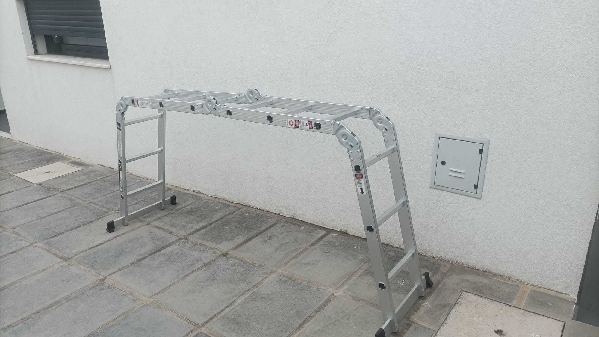 Escada articulada multifunções alumínio, 3 em1 – 3.7M