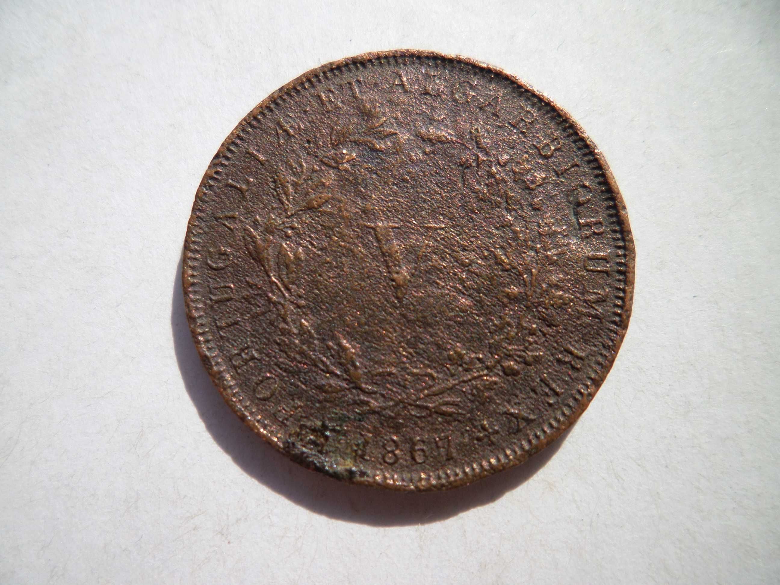 2 moedas V Reis  1867 e 1868