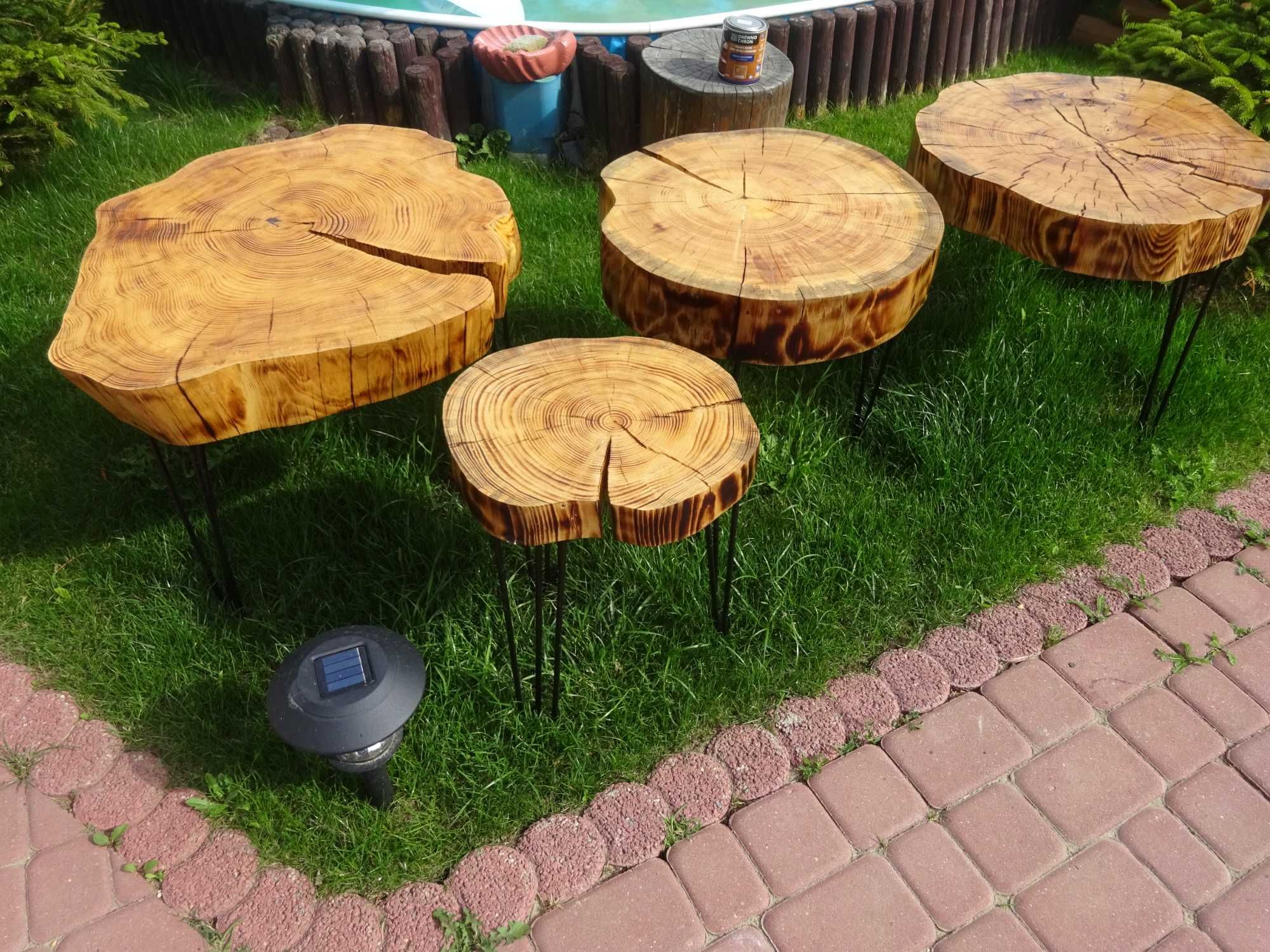 stolik ogrodowy stół drewniany na ogród balkon do domu z drzewa