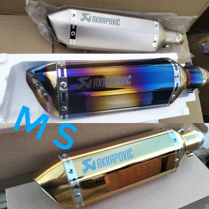 Універсальний прямоточний глушник до мотоциклу Akrapovic 31 37 47 см