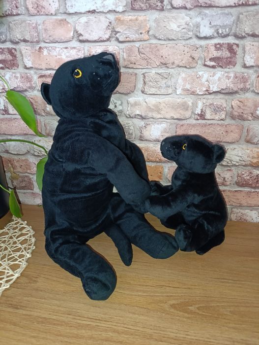 IKEA MODERLIG czarna pantera duża 54cm i mala 28cm zestaw