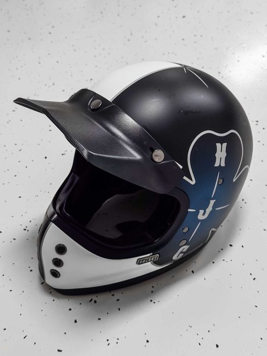 Używany kask motocyklowy HJC V60 Ofera (czarno-niebieski) - rozmiar L