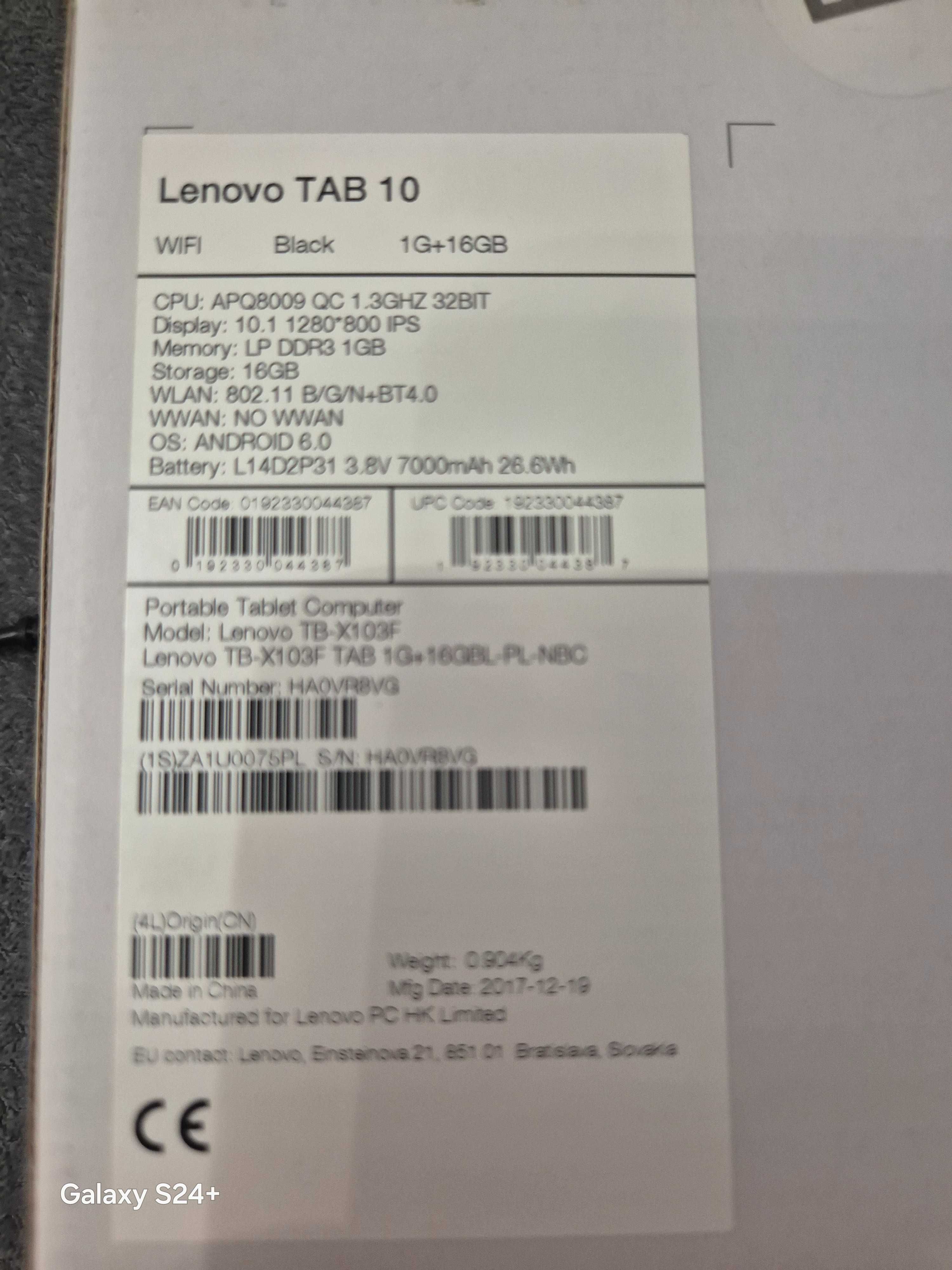 Tablet Lenovo 10'' TB-X103F