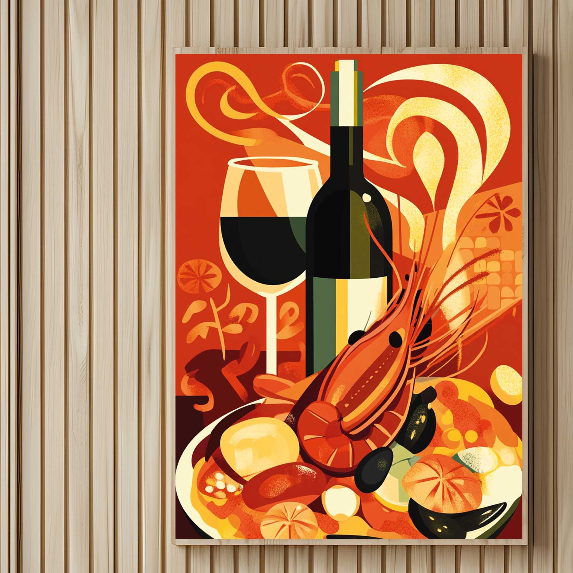 plakat reklamowy owoce morze do restauracji i baru, owoce morza plakat
