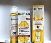Garnier Vitamin C zestaw mgiełka serum fluid SPF 50+