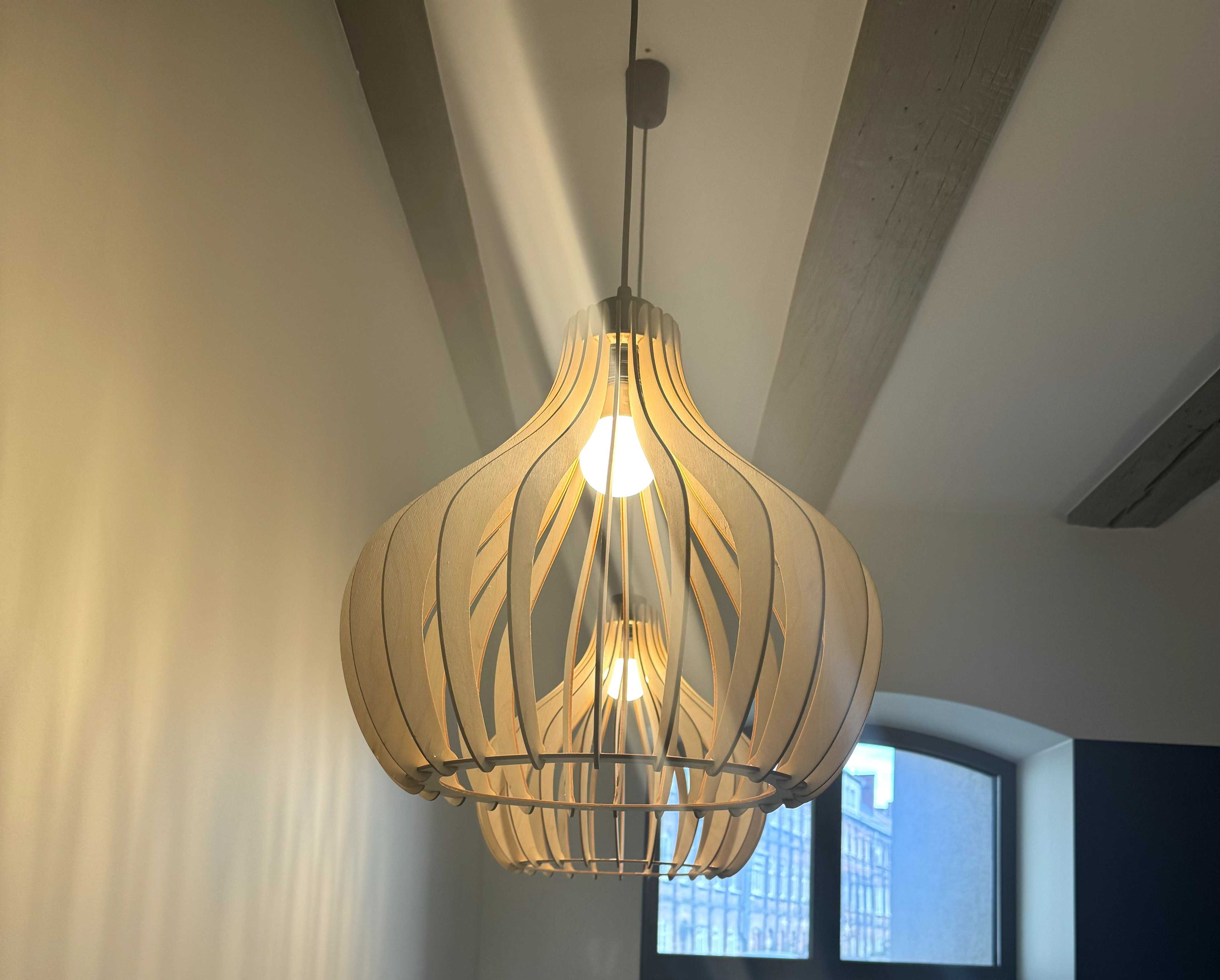 Lampa wisząca drewniana