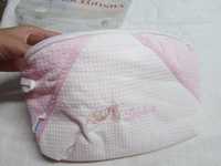 Saco de Bébé Criações Cegonha Rosa e Branco 27cm x 19cm Novo