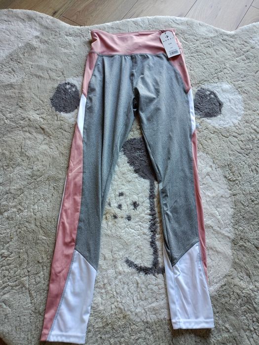 Nowe z metką Legginsy damskie sportowe długie w paski r. S/m