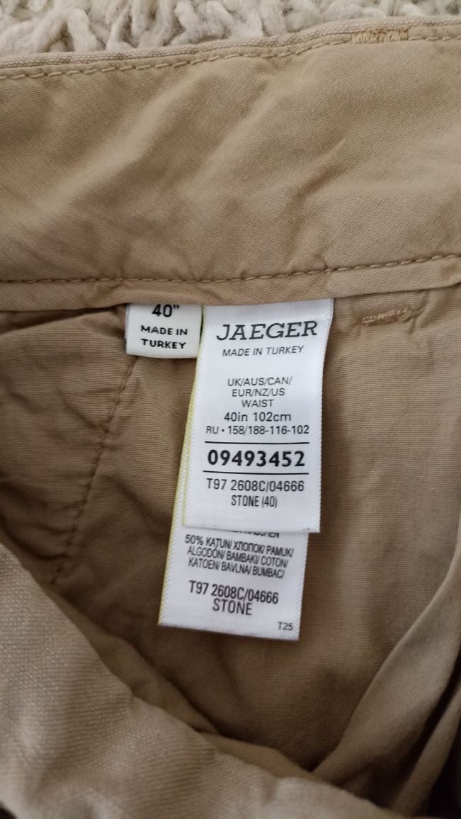 Lniane spodenki szorty Jaeger rozmiar XL
