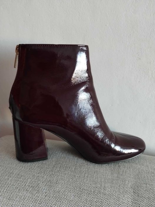 Botki lakierowane JENNY FAIRY bordo burgund R - 37