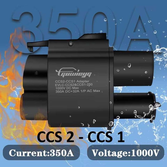 Адаптер перехідник CCS2 CCS1 Combo DC+AC Guwieyg Feyree Beret