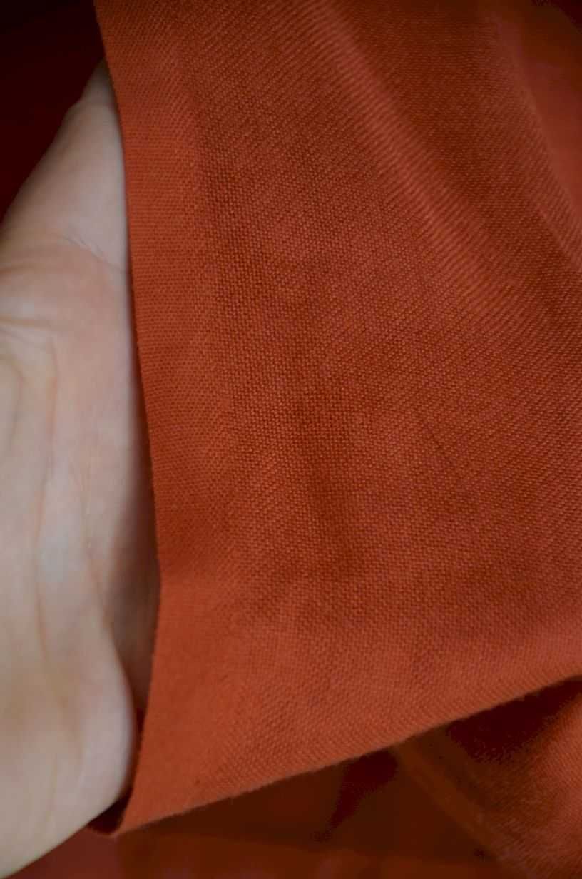 Szal pashmina pomarańczowy rudy ceglasty z frędzlami cienki