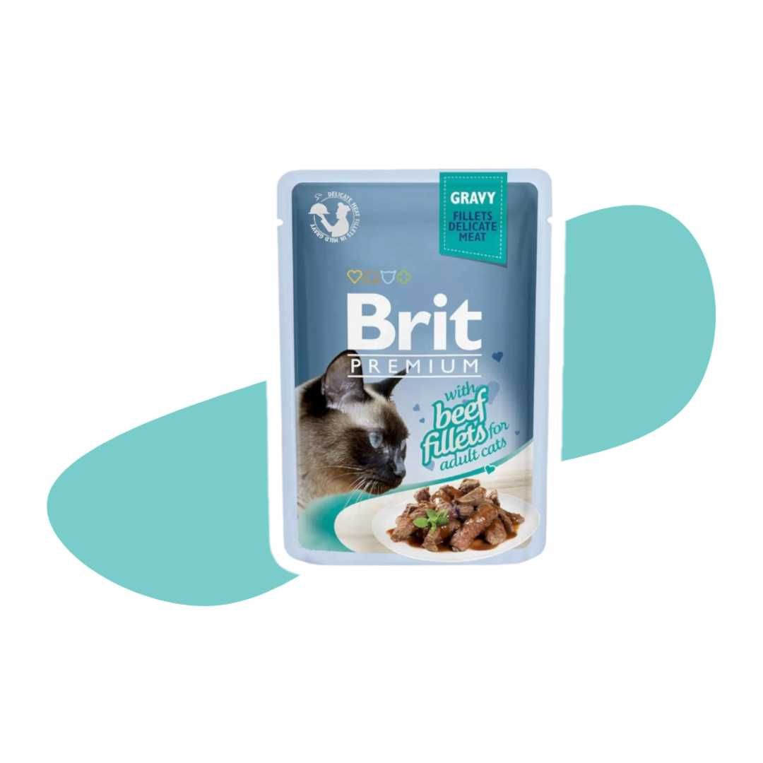 Brit Premium Fillets in gravy Beef Wołowina sos 10x85g Karma mokra