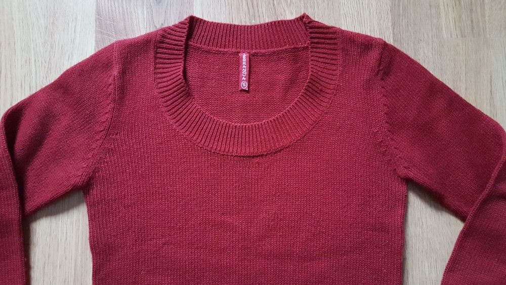 Terranova wiśniowy czerwony sweterek S