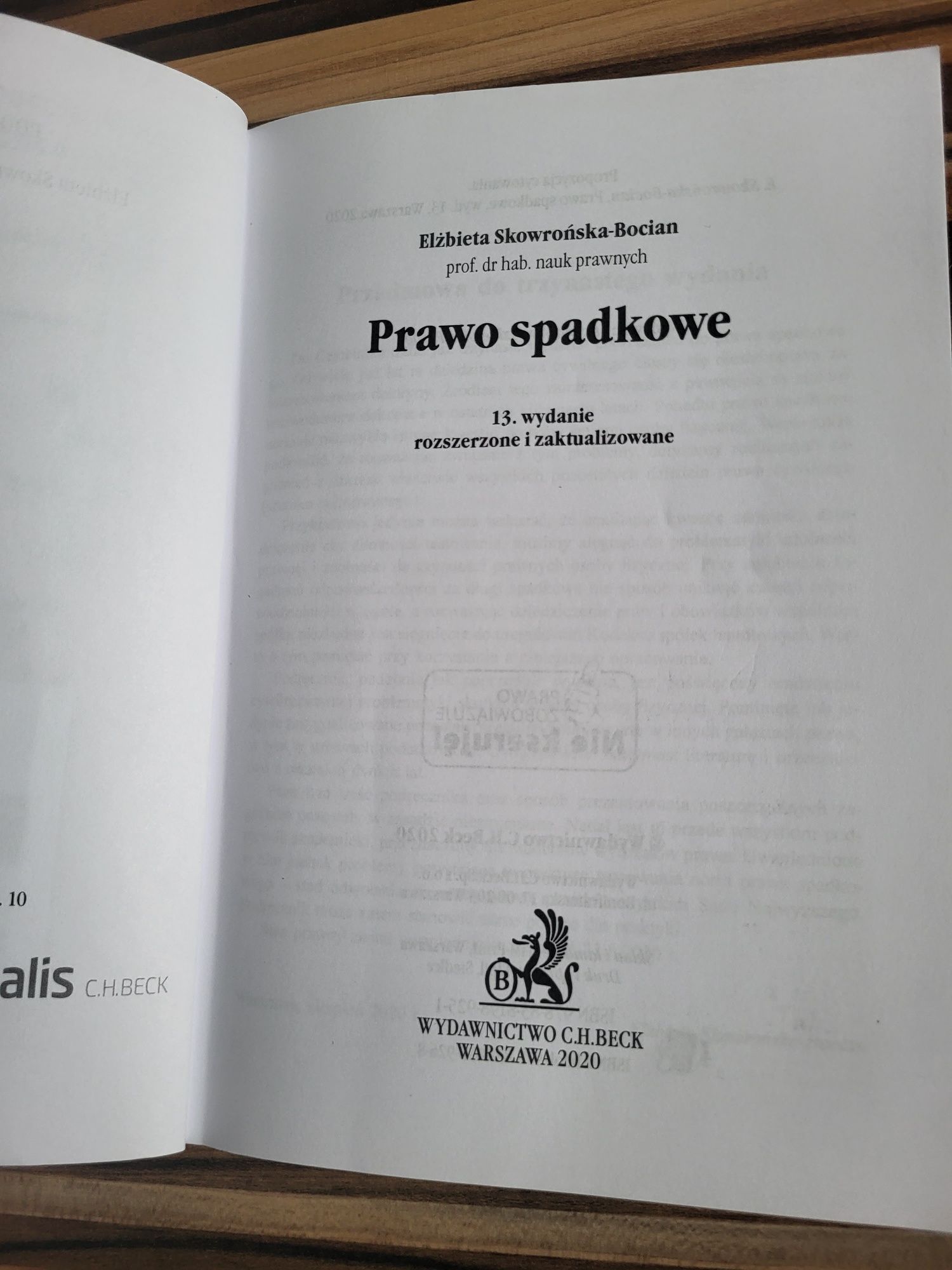 Podręcznik do prawa spadkowego C.H.Beck Elżbieta Skowrońska-Bocian