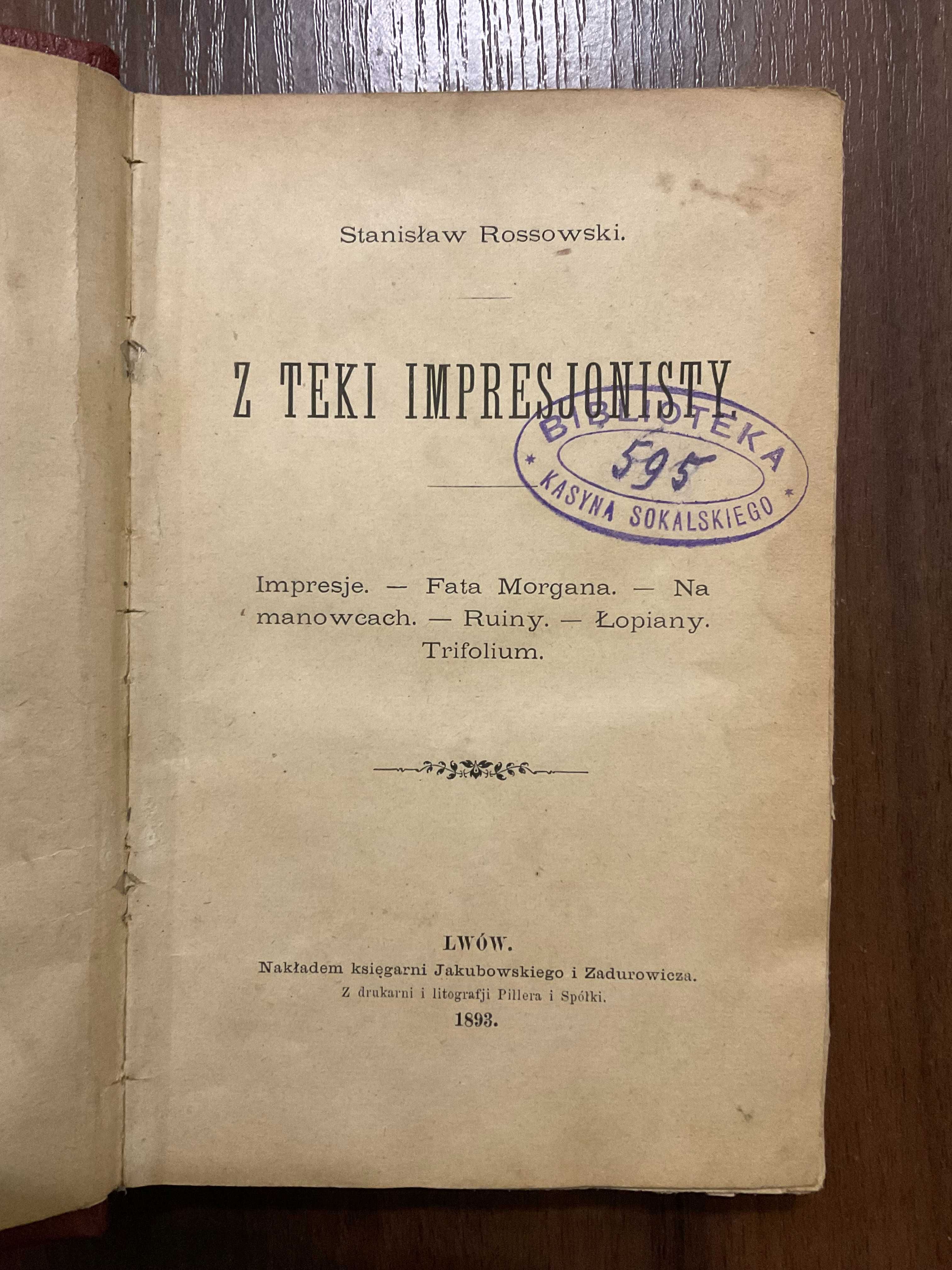 1893 Z teki impresjonisty Збірка творів Львів