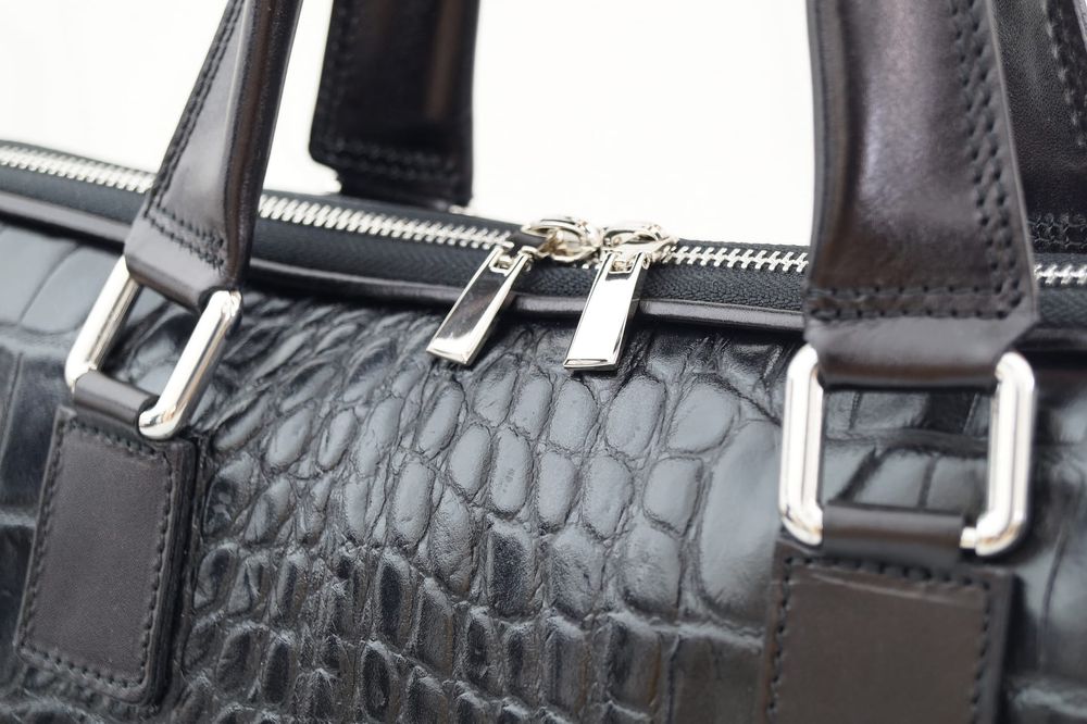 VERA PELLE torba skórzana teczka A4 kroko na laptopa V446 taupe