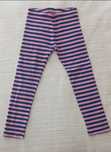 Leggings cardadas às riscas rosas e azuis